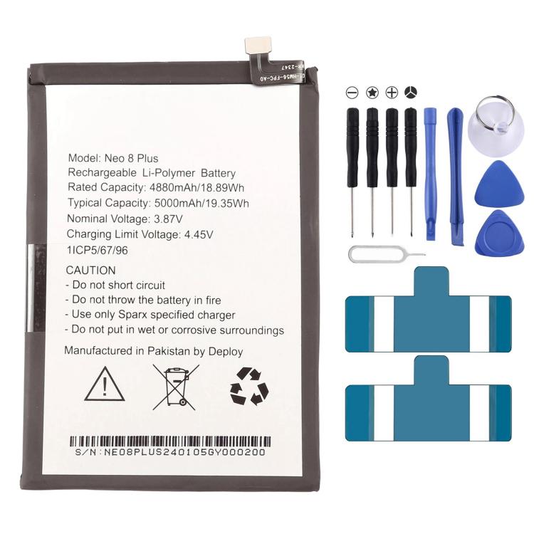 Battery, For Sparx Neo 7 Plus 5000mAh, For Sparx Neo 8i 5000mAh, For Sparx Neo 7 Ultra 8GB 5000mAh, For Sparx Neo 8 Lite 2024 5000mAh, For Sparx Neo 11 2023 5000mAh, For Sparx Neo 8 Pro 5000mAh, For Sparx Neo 8 Plus 5000mAh, For Sparx Neo 5 Plus 5000mA...