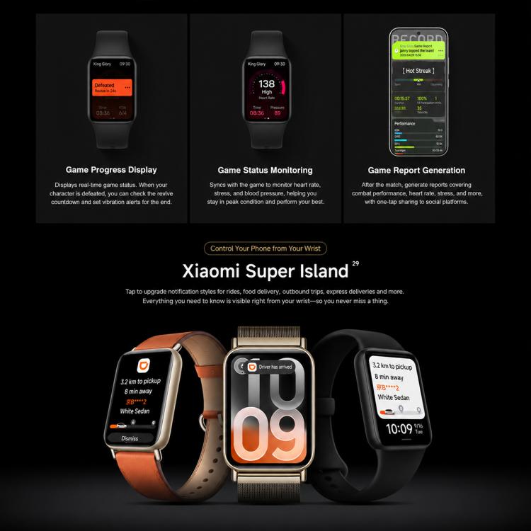 Original Xiaomi Smart Band 10 Pro, 1.74 inch AMOLED Screen 5ATM Waterproof Smart Watch, Support Blood Oxygen / Heart Rate Monitor, Smart Band 10 Pro Black, Smart Band 10 Pro Silver, Smart Band 10 Pro Pink