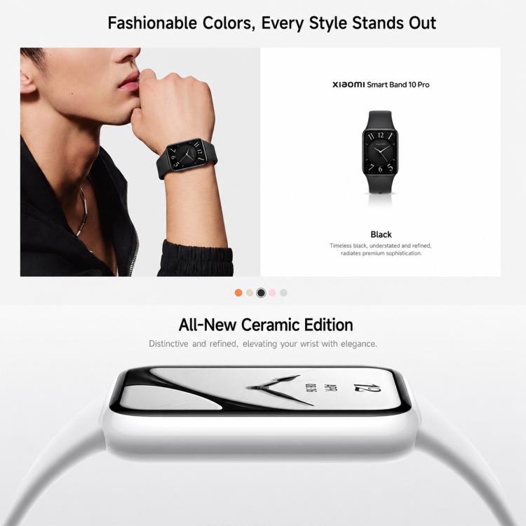 Original Xiaomi Smart Band 10 Pro, 1.74 inch AMOLED Screen 5ATM Waterproof Smart Watch, Support Blood Oxygen / Heart Rate Monitor, Smart Band 10 Pro Black, Smart Band 10 Pro Silver, Smart Band 10 Pro Pink