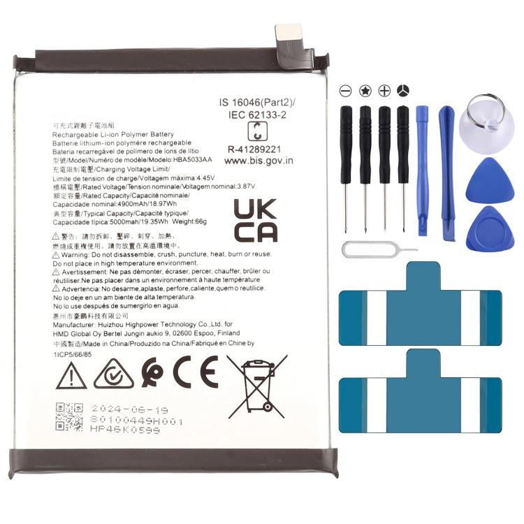 For HMD Fusion / Fusion X1 / Fusion 2024 5000mAh HBA5033AA Battery