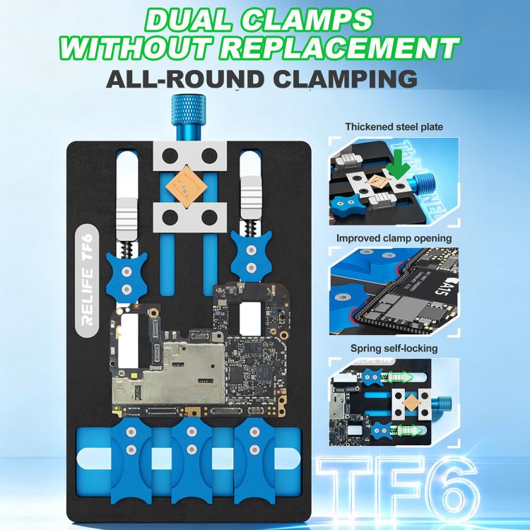 RELIFE TF6 Integrated Dual-Clamp Repair Fixture Compatible with Dual-Layer / Non-Standard Motherboards