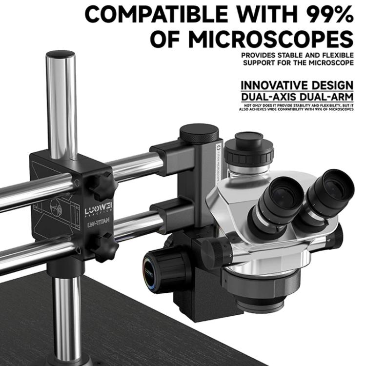 LUOWEI LW-GK02 Titan 360 Degree Rotating Lift Microscope Universal Dual Axis Swing Arm Stand, LUOWEI LW-GK02