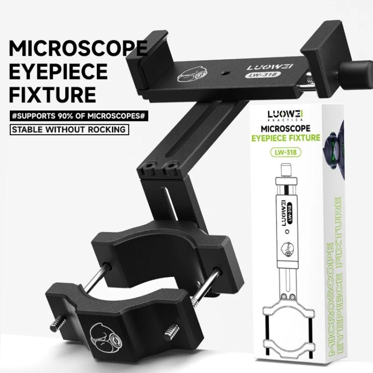 LUOWEI LW-318 Aluminum Telescopic Adjustable Microscope Eyepiece Fixture, LUOWEI LW-318