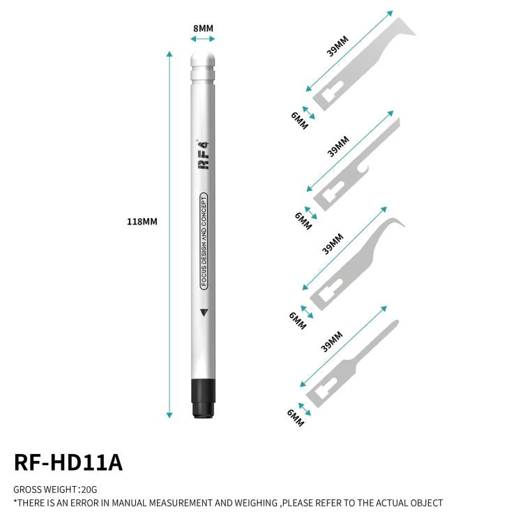RF4 RF-HD11A 4-in-1 Scraper Knife Blades Set with Hnadle for PCB Glue Remover / Prying Dismantling, RF-HD11A