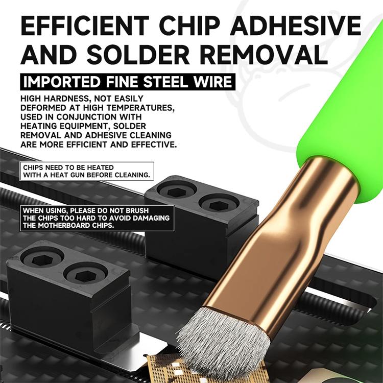 LUOWEI LW-BR01 Motherboard IC Chip Solder Pad Glue Removal Cleaning Brush Set, LW-BR01