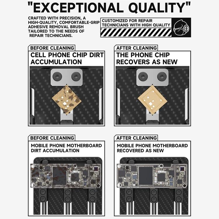 LUOWEI LW-BR01 Motherboard IC Chip Solder Pad Glue Removal Cleaning Brush Set, LW-BR01