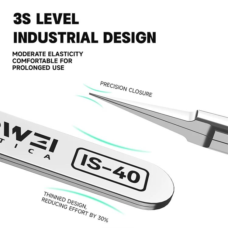 LUOWEI IS-40 Anti-magnetic High Hardness High Precision Flying Wire Tweezers, IS-40