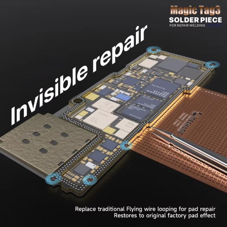 MECHANIC Magic Tag 3 Solder Piece, 0.1x0.3mm, 0.08x0.28mm, 0.08x0.28mm + 0.1x0.3mm