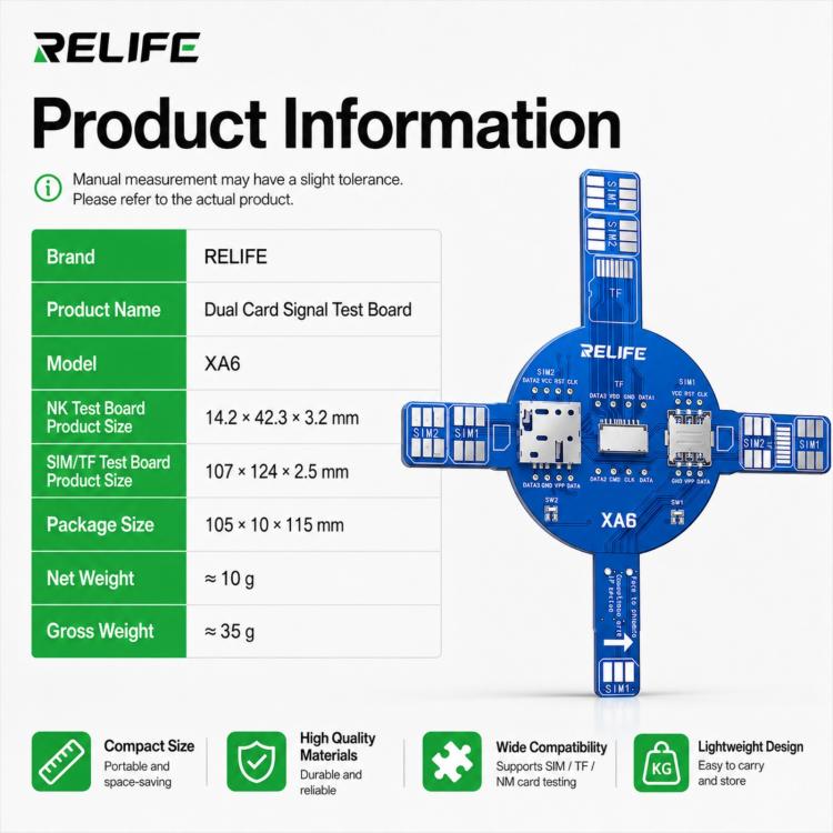 RELIFE XA6 Dual Card Signal Test Board