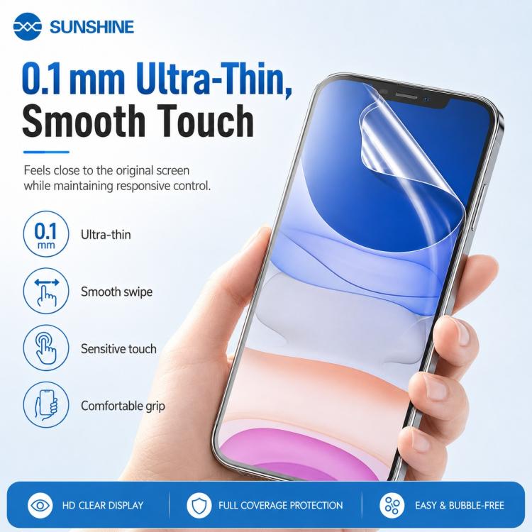 50 in 1 SUNSHINE SS-057H TPU Flexible Hydrogel HD Protective Film for SS-890C Cutting Machine, SS-057H