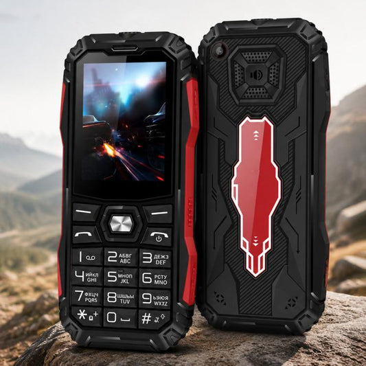HE248 Rugged Style Phone, 2.4 inch, 3D Keys Network: 2G, Dual SIM, BT, Torch, Russian Keyboard, No Power Plug, US Plug, UK Plug