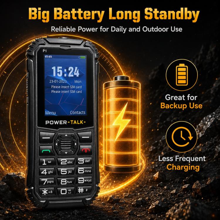 HP219 IP68 Rugged Phone, 2.4 inch, SC6531E, Network: 2G, BT, FM, SOS, Torch, EU Plug, US Plug, UK Plug