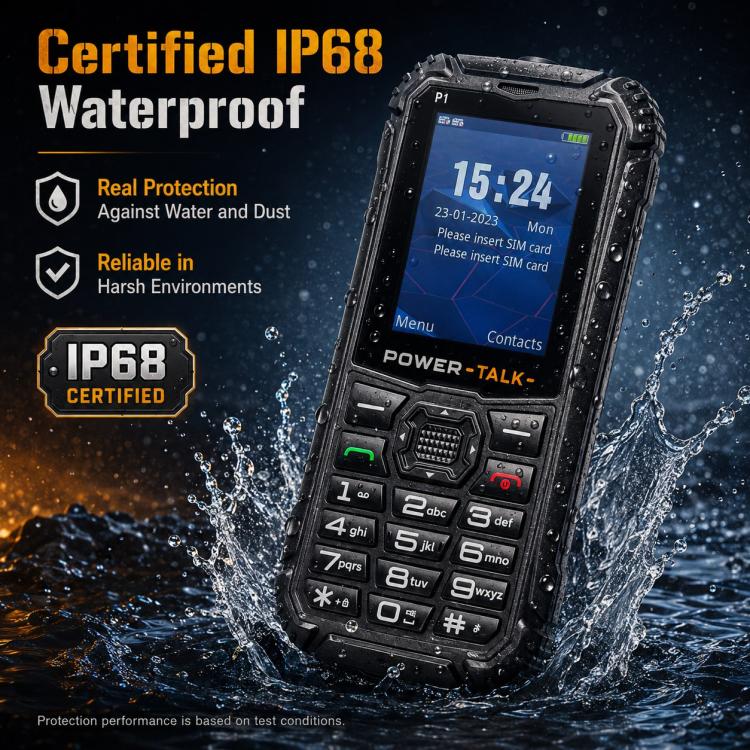 HP219 IP68 Rugged Phone, 2.4 inch, SC6531E, Network: 2G, BT, FM, SOS, Torch, EU Plug, US Plug, UK Plug