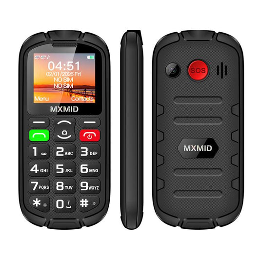 MXMID A8 Pro, 2.0 inch Big Button Rugged Style Senior Phone, SOS, BT, Torch, Network: 2G, EU Plug, US Plug, UK Plug, AU Plug