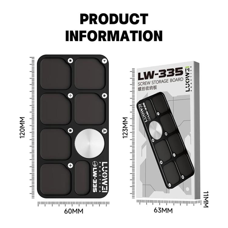 LUOWEI LW-335 7-Separate Zones Aluminum Alloy Screw Magnetic Storage Board, LW-335
