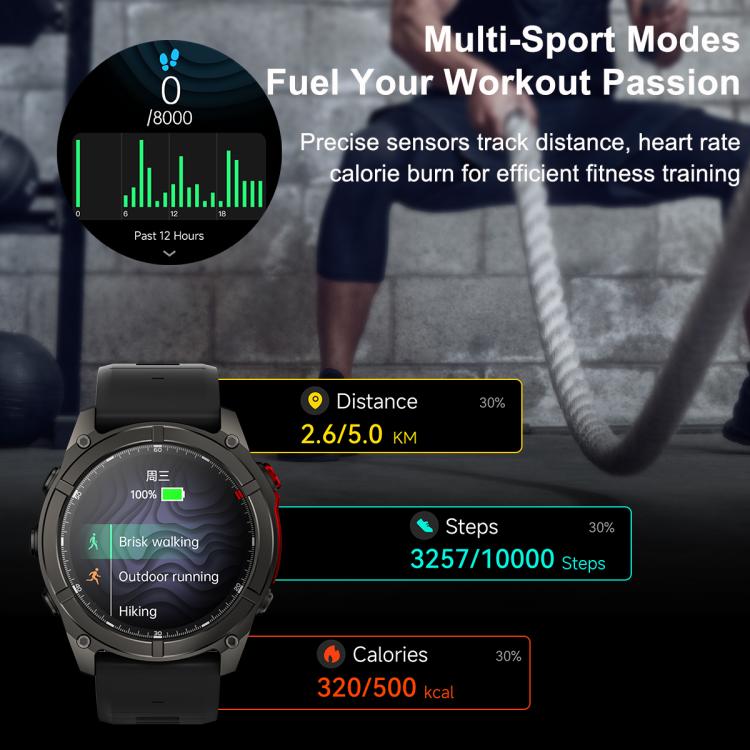 F8 Pro 1.43 inch AMOLED Screen Smart Watch Support Health Monitoring, Multi-Sport Modes