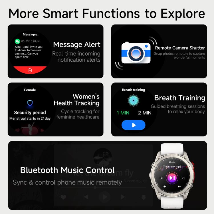 F8 Pro 1.43 inch AMOLED Screen Smart Watch Support Health Monitoring, Multi-Sport Modes