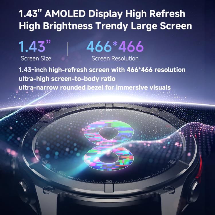 F8 Pro 1.43 inch AMOLED Screen Smart Watch Support Health Monitoring, Multi-Sport Modes