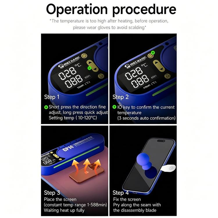 MECHANIC CP14+ 14-inch LCD Screen Separator with Dust Detection LED Light, EU Plug, US Plug