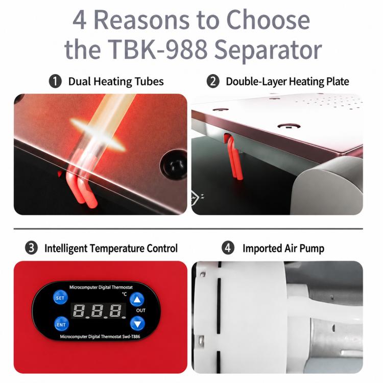 TBK 988 Intelligent Temperature Control LCD Screen Heating Separator, US Plug, EU Plug, UK Plug