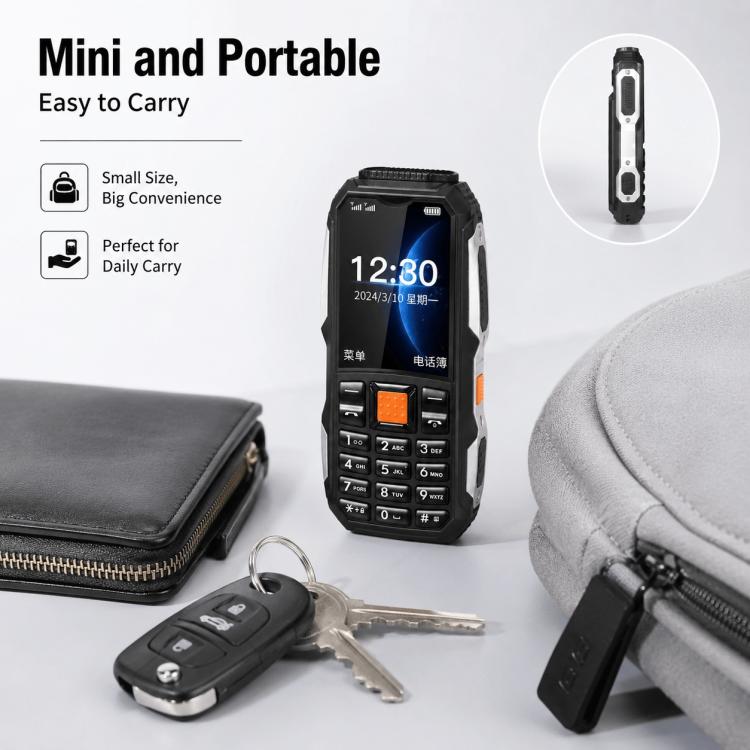 W2022 Rugged Phone, 1.77 inch, SC6531DA, Network: 2G, Dual SIM, BT, Torch