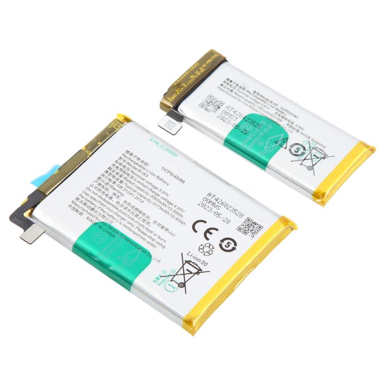For vivo X Flip V2256A 3173mAh 1181mAh B-W9 + B-X0 Battery Set, For vivo X Flip V2256A 3173mAh 1181mAh B-W9 + B-X0