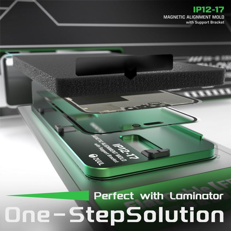 2UUL SH01 Screen Laminating Magnetic Alignment Mold with Support Bracket for iPhone 12-17 Pro Max