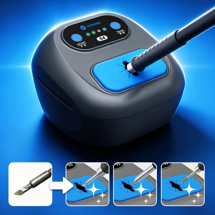 SUNSHINE S4 Adjustable Speed Automatic Soldering Iron Tip Cleaner, Plug: US Plug, US Plug