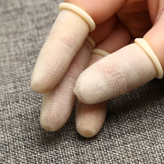 100pcs / Pack Antistatic Antislip Durable Fingertips Latex Protective Gloves, Size: L, 2.8*6.5cm, Size: L, 2.8*6.5cm