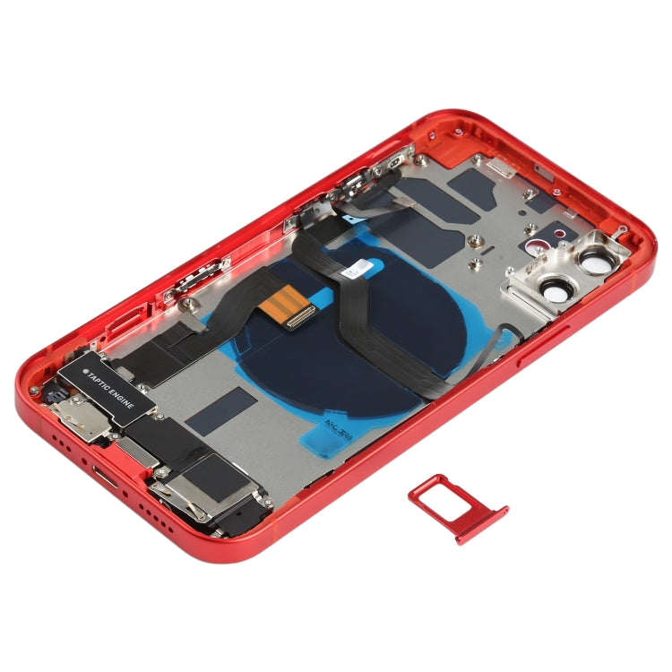 Battery Back Cover Assembly (with Side Keys & Speaker Ringer Buzzer & Motor & Camera Lens & Card Tray & Power Button + Volume Button + Charging Port & Wireless Charging Module) for iPhone 12, For iPhone 12(Assembly)