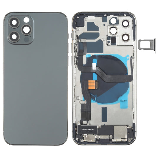 Battery Back Cover Assembly (with Side Keys & Speaker Ringer Buzzer & Motor & Camera Lens & Card Tray & Power Button + Volume Button + Charging Port & Wireless Charging Module) for iPhone 12 Pro, For iPhone 12 Pro(Black), For iPhone 12 Pro(Gold)