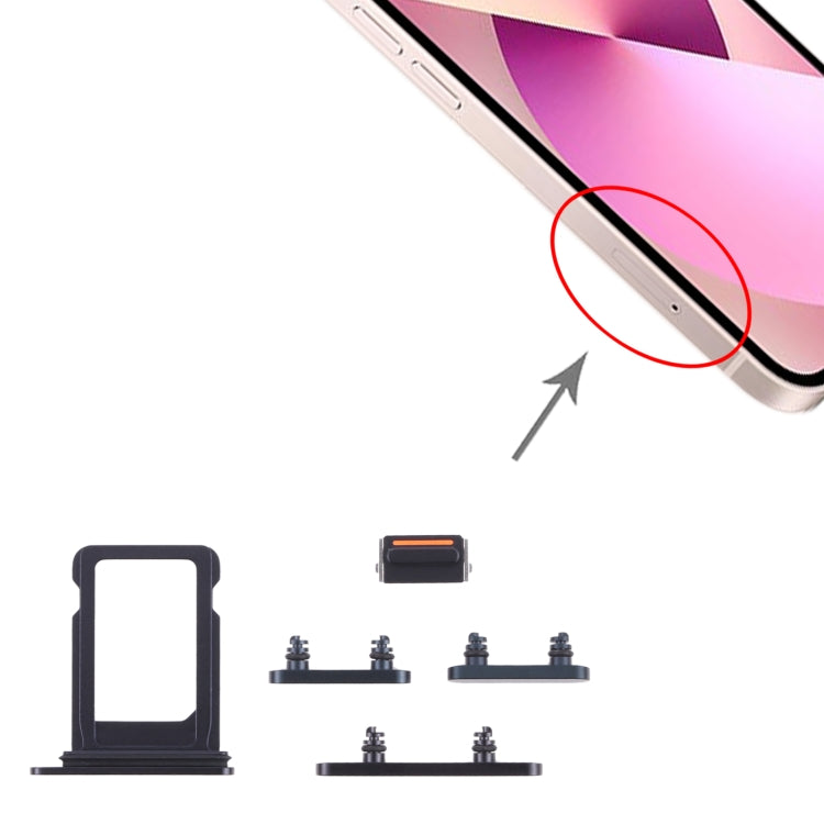 SIM Card Tray + Side Keys for iPhone 13 Mini(Midnight), For iPhone 13 Mini