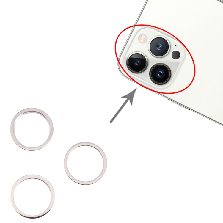 3 PCS Rear Camera Glass Lens Metal Outside Protector Hoop Ring for iPhone 13 Pro Max, For iPhone 13 Pro Max