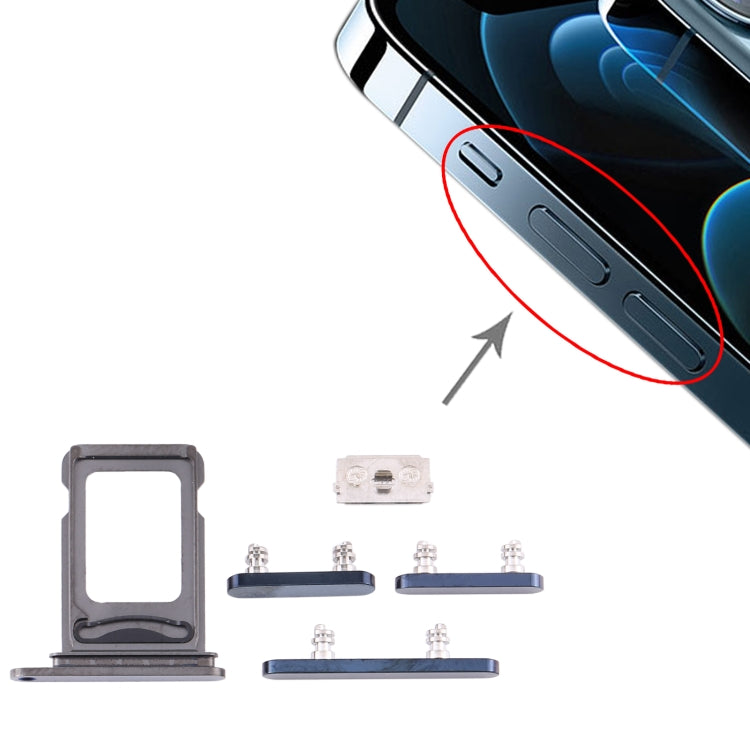 SIM Card Tray + SIM Card Tray + Side Keys for iPhone 12 Pro Max, For iPhone 12 Pro Max (double card)