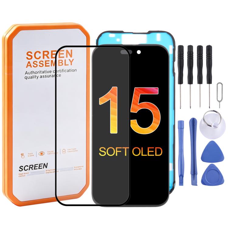HXL Soft OLED Screen For iPhone 15, For iPhone 15