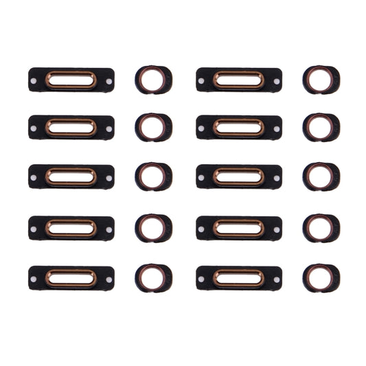 10 PCS 2 in 1 for iPhone SE Charging Port Retaining Brackets + Headphone Jack Rings, For iPhone SE