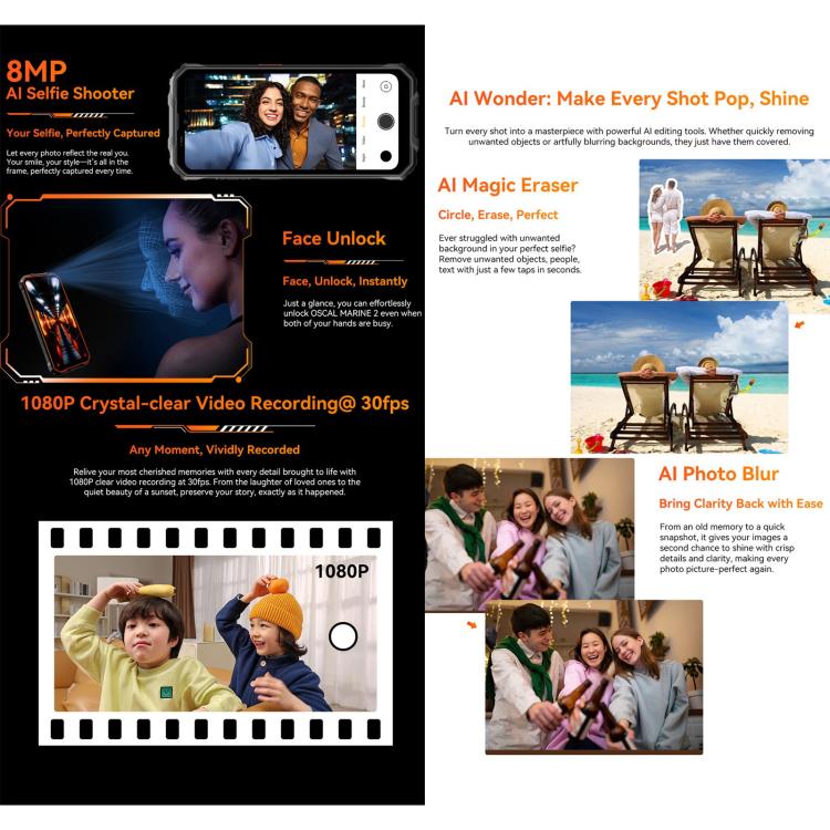 Blackview Oscal Marine 2, 8GB+256GB, 6.56 inch Android 15 Unisoc UMS9230E T615 Octa Core, Network: 4G, OTG, NFC, 8GB+128GB