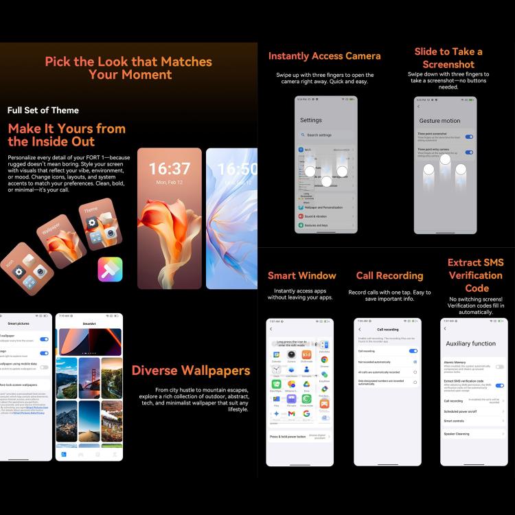 Blackview FORT 1, 6GB+256GB, 6.56 inch Android 15 Unisoc UMS9230E T615 Octa Core, Network: 4G, OTG, NFC, 6GB+256GB