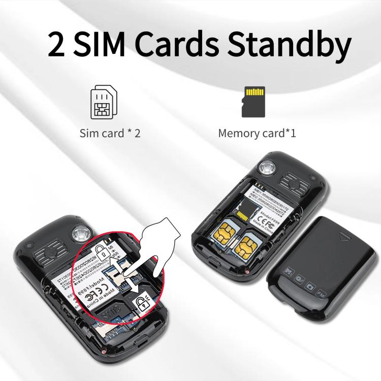 Mafam F899 Flip Phone, 2.4 inch, 32MB+32MB, Support FM, SOS, GSM, Family Number, Big Keys, Dual SIM, US Plug, US Plug
