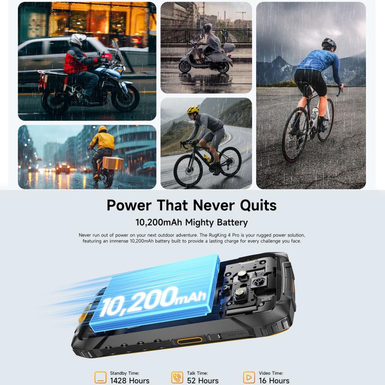 Ulefone RugKing 4 Pro, 8GB+256GB, IP68/IP69K Rugged Phone, 6.56 inch Android 15 Unisoc T7250 Octa Core, Network: 4G, NFC, OTG, RugKing 4 Pro, RugKing 4 Pro, 8GB+256GB
