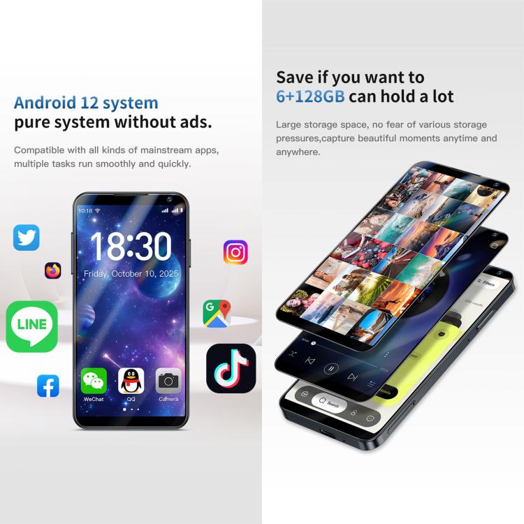 DOOV M2, 6GB+128GB, 4 inch Android 12 Mediatek MT6765 Octa Core, Network: 4G, without Camera, Without Camera
