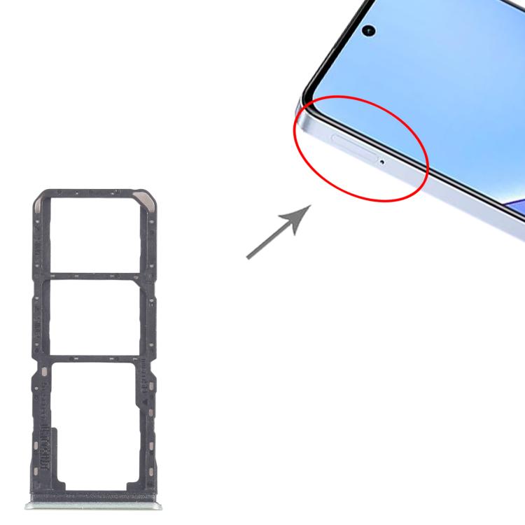 For Realme 11x 5G RMX3785 10pcs Original SIM Card Tray + SIM Card Tray + Micro SD Card Tray, For Realme 11x 5G(Original)