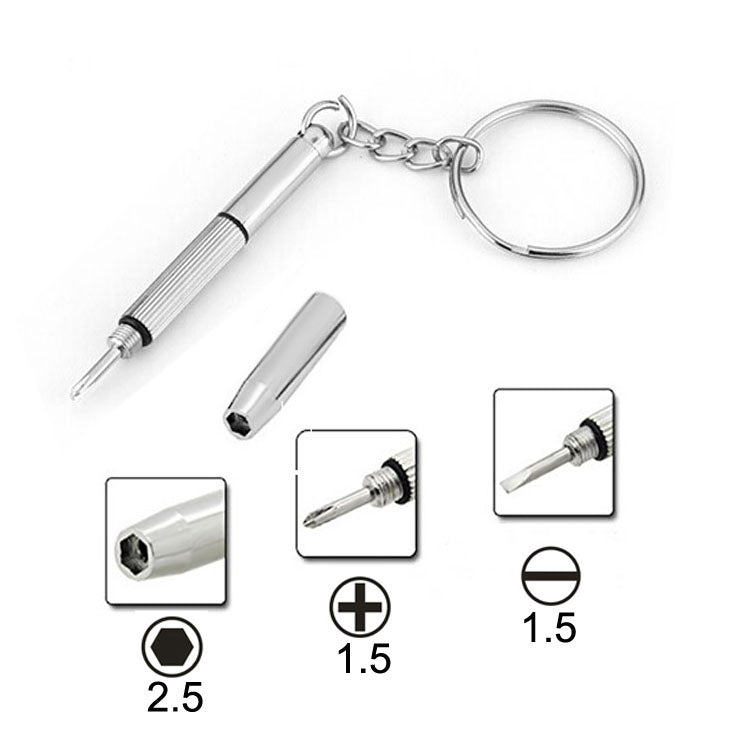 3 in 1 Professional Screwdriver (Cross 1.5, Straight 1.5,Star Nut M2.5) Repair Tool with Keychain for Smart Phone, Watches,Glasses, 3 in 1