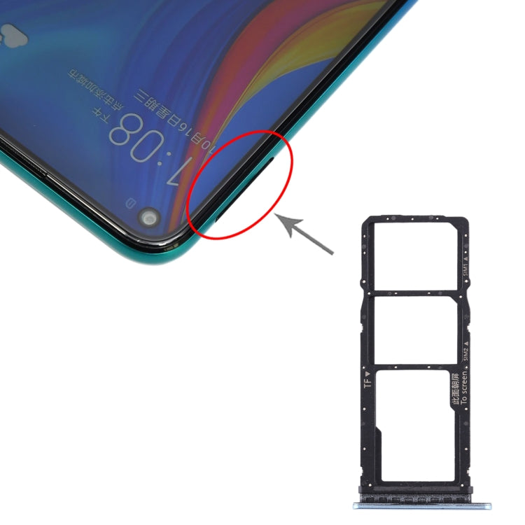 SIM Card Tray + SIM Card Tray + Micro SD Card Tray for Huawei Enjoy 10 / Honor Play 3, For Huawei Enjoy 10(Purplish Red), For Huawei Enjoy 10, For Huawei Enjoy 10 (Dark Blue)