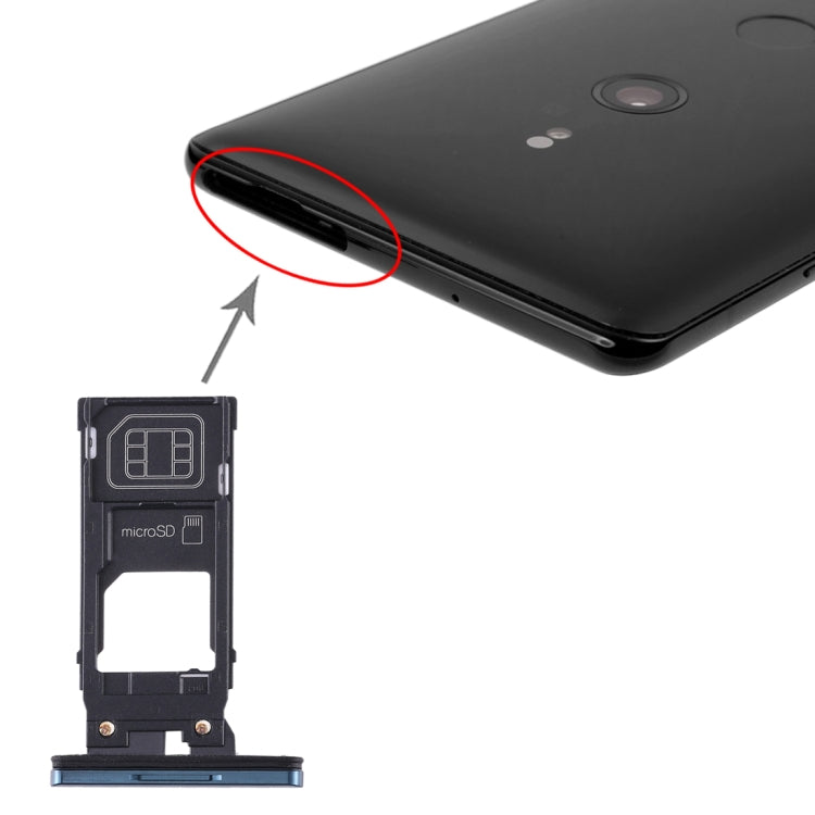 SIM Card Tray + Micro SD Card Tray for Sony Xperia XZ3, For Sony Xperia XZ3, For Sony Xperia XZ3 (Purple)