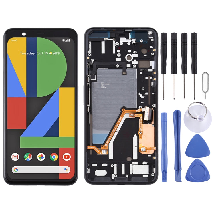 LCD Screen and Digitizer Full Assembly with Frame for Google Pixel 4XL, For Google Pixel 4XL(with Frame)