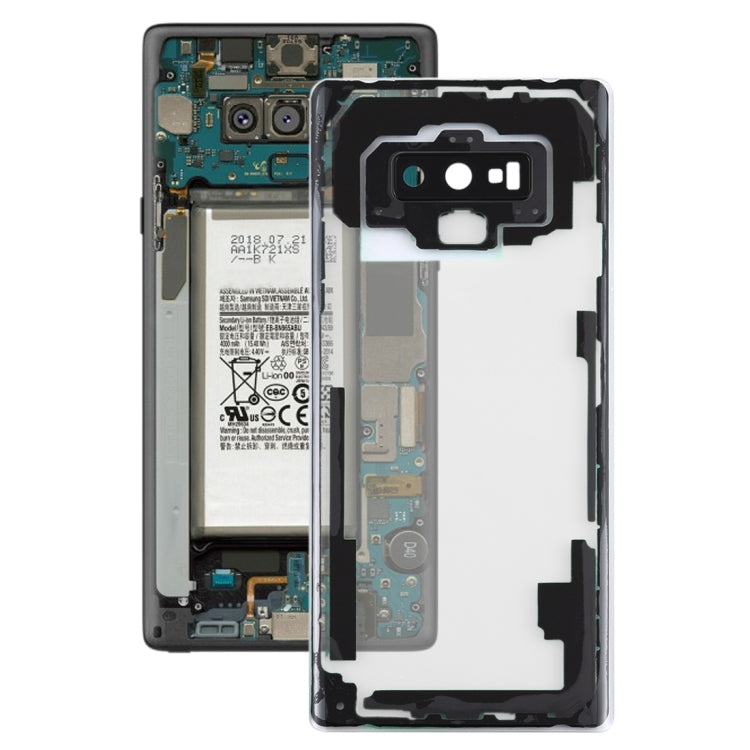 For Samsung Galaxy Note9 / N960D N960F Transparent Battery Back Cover with Camera Lens Frame, For Galaxy Note9