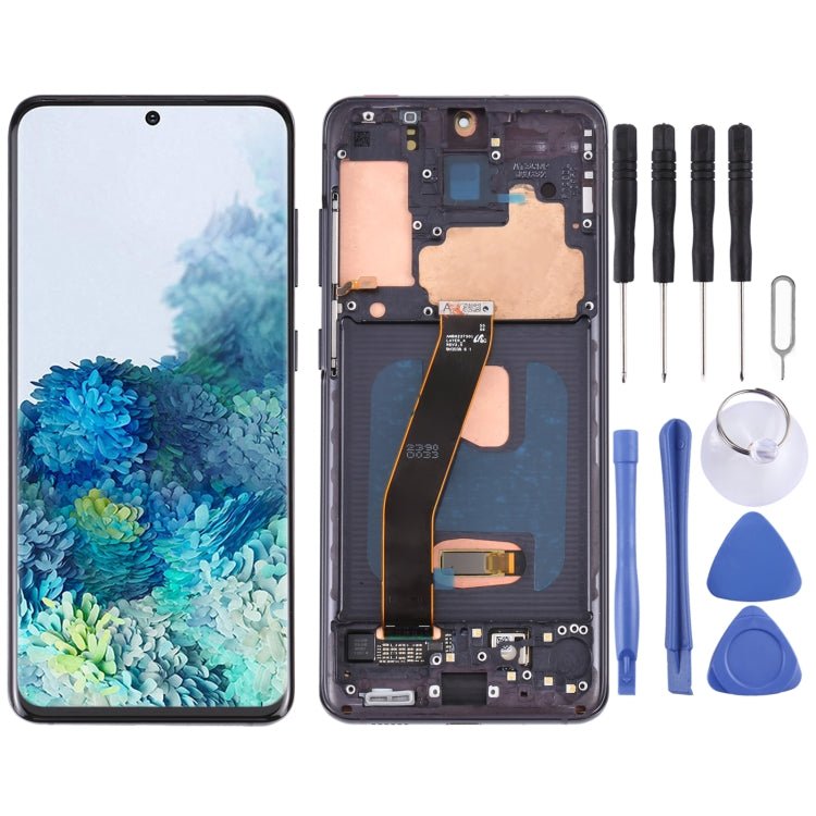 Original Dynamic AMOLED Material LCD Screen and Digitizer Full Assembly with Frame for Samsung Galaxy S20 4G SM-G980, For Samsung Galaxy S20 4G, For Samsung Galaxy S20 4G(Frame), For Samsung Galaxy S20 4G (Original)(Blue)