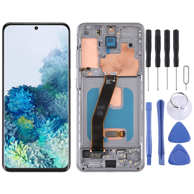 Original Dynamic AMOLED Material LCD Screen and Digitizer Full Assembly with Frame for Samsung Galaxy S20 4G SM-G980, For Samsung Galaxy S20 4G, For Samsung Galaxy S20 4G(Frame), For Samsung Galaxy S20 4G (Original)(Blue)