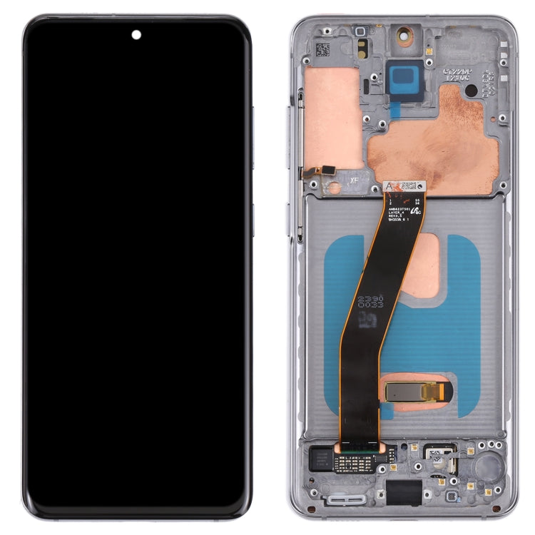 Original Dynamic AMOLED Material LCD Screen and Digitizer Full Assembly with Frame for Samsung Galaxy S20 4G SM-G980, For Samsung Galaxy S20 4G, For Samsung Galaxy S20 4G(Frame), For Samsung Galaxy S20 4G (Original)(Blue)